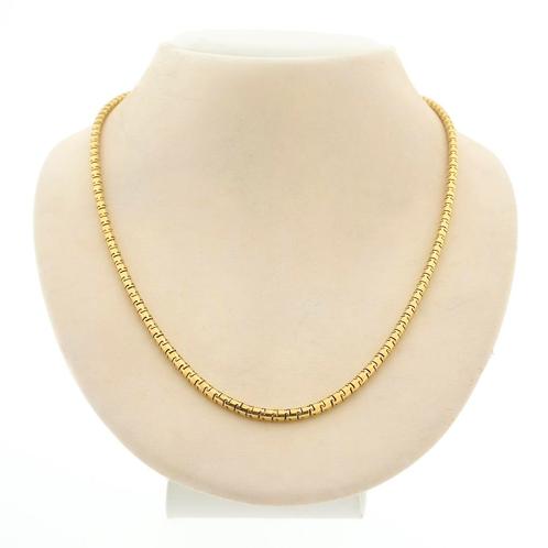 18 Krt. Gouden fantasie schakel collier | 45,5 cm, Bijoux, Sacs & Beauté, Colliers, Enlèvement ou Envoi