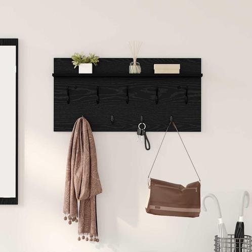 vidaXL Wandgemonteerde kapstok met plank Zwart eiken 80 x 40, Huis en Inrichting, Kasten | Wandmeubels, Nieuw, Verzenden