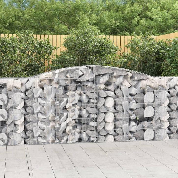 vidaXL Schanskorf gewelfd 400x50x100/120 cm gegalvaniseerd, Tuin en Terras, Bloempotten, Nieuw, Verzenden