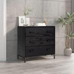 vidaXL Ladekast 75x35x70 cm massief grenenhout zwart, Huis en Inrichting, Kasten | Overige, Verzenden, Nieuw