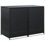 vidaXL Containerberging dubbel 148x80x111 cm poly rattan, Verzenden