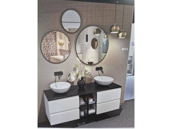 Veiling - Wastafelcombinatie set met ronde spiegels, Doe-het-zelf en Bouw, Sanitair