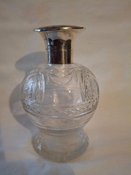 Bouteille de parfum - Grand flacon de parfum en cristal,, Antiek en Kunst, Antiek | Zilver en Goud