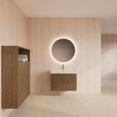 Badmeubelset BWS Hybris Castle Brown Met Wastafel 70 cm, Doe-het-zelf en Bouw, Sanitair, Bad, Nieuw, Ophalen of Verzenden