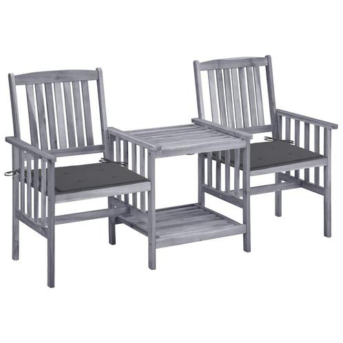 vidaXL Chaises de jardin avec table à thé et coussins, Jardin & Terrasse, Ensembles de jardin, Neuf, Envoi