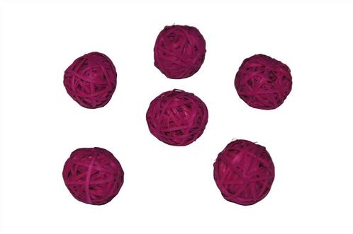 Rotan stro bal 15 stuks Fuchsia dia 4 cm. Rota. NBal, Hobby en Vrije tijd, Knutselen, Nieuw