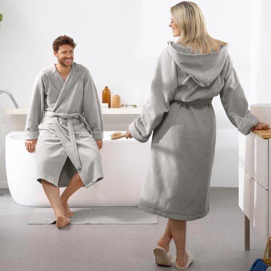 2dekans | Moodit Badjas Reese, Zilver - L - Unisex -, Huis en Inrichting, Badkamer | Badtextiel en Accessoires, Ophalen of Verzenden