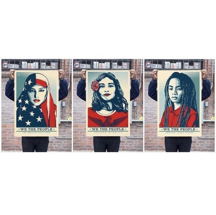 Shepard Fairey (OBEY) (1970) - We the People (3 pack), Antiek en Kunst, Kunst | Designobjecten