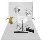 vidaXL Fotostudioset met lampen, paraplus, achtergrond en, Audio, Tv en Foto, Fotografie | Fotostudio en Toebehoren, Verzenden
