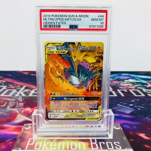 Pokémon Graded card - Moltres Zapdos Articuno GX #44 Hidden, Hobby en Vrije tijd, Verzamelkaartspellen | Pokémon