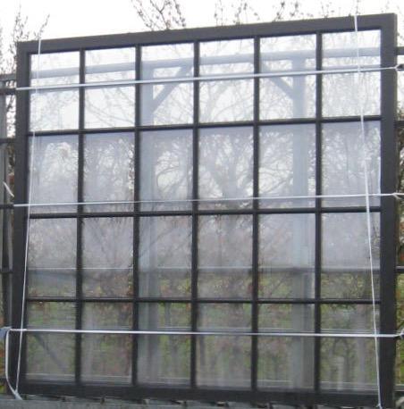 houten raam , chassis , venster 234 x 213 zwart ral 9005, Doe-het-zelf en Bouw, Raamkozijnen en Schuifdeuren, Inclusief glas, Zo goed als nieuw