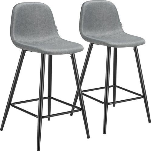 tectake Barkruk Willow met rugleuning, gestoffeerd - Set van, Huis en Inrichting, Barkrukken, Verzenden