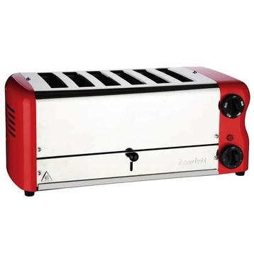 Broodrooster/Tosti-Apparaat | ESPRIT | RVS/Rood | 6 Sleuven, Verzenden
