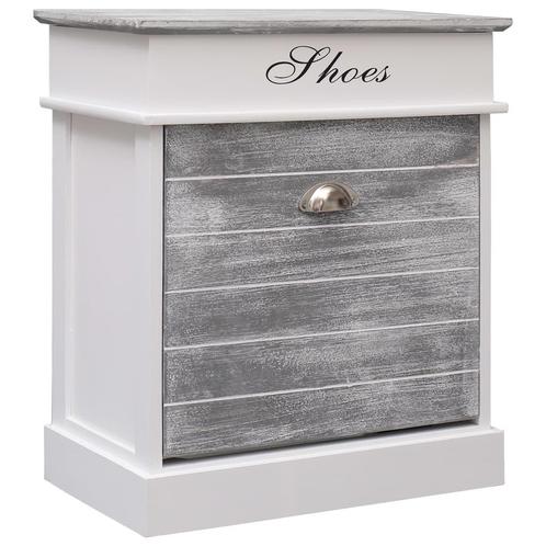 vidaXL Schoenenkast 50x28x58 cm paulowniahout grijs, Huis en Inrichting, Kasten | Schoenenkasten, Nieuw, Verzenden