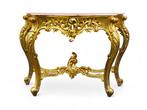 Console - Bois, Marbre, Antiek en Kunst