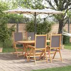 vidaXL Tuin Eettafel Set 5 pcs Antraciet Massief Acacia Hout, Verzenden, Nieuw