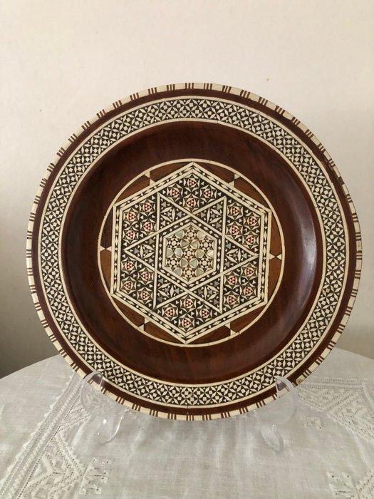 Doos (2) - Hout, parelmoer, Been - doos en plaat met, Antiek en Kunst, Curiosa en Brocante