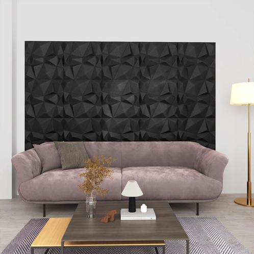 vidaXL 48 st Wandpanelen 3D 12 m² 50x50 cm diamantzwart, Doe-het-zelf en Bouw, Platen en Panelen, Nieuw, Verzenden