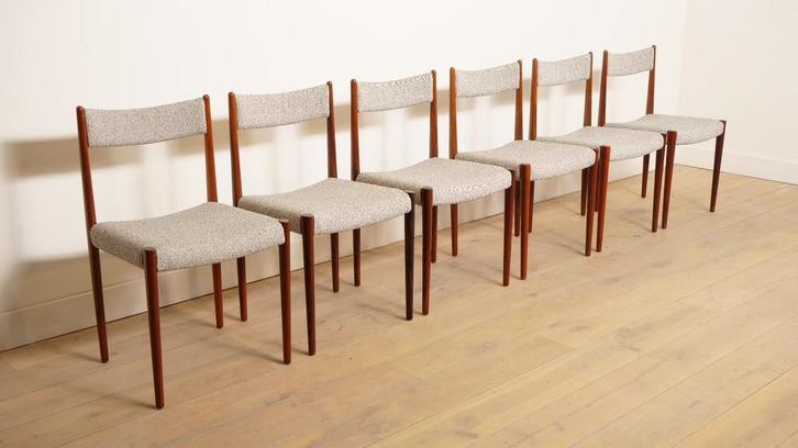 6 x eetkamerstoel | Lubke | Palissander | Opnieuw, Huis en Inrichting, Stoelen, Ophalen of Verzenden