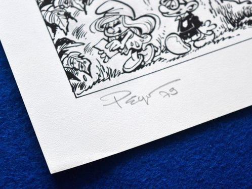 Peyo - 1 Offset Print - Les Schtroumpfs - Les Schtroumpfs, Boeken, Strips | Comics