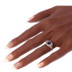 Ring Platina - 1.40ct. tw. Saffier - Diamant - Vintage art, Antiek en Kunst