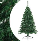 vidaXL Kunstkerstboom met standaard half 120 cm PVC groen, Diversen, Verzenden, Nieuw