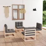 vidaXL Salon de jardin 4 pcs avec coussins Bois de pin, Verzenden, Neuf, Salons de jardin