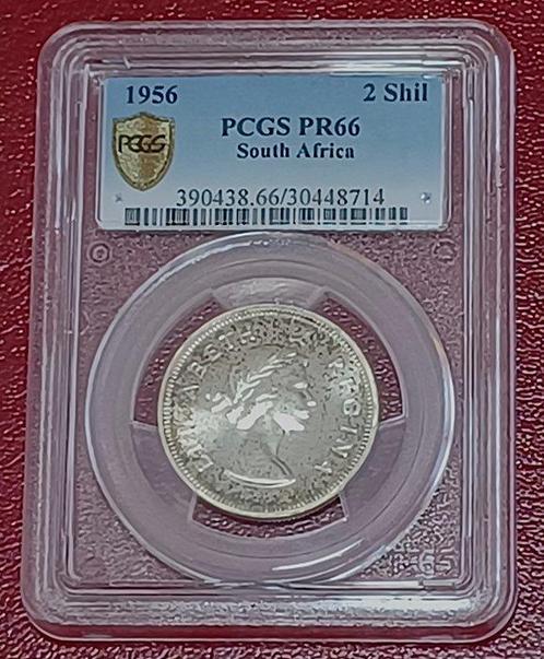 Afrique du Sud. 2 Shilling 1956 - PCGS PF66 - MINTAGE 1,700, Postzegels en Munten, Munten | Europa | Niet-Euromunten
