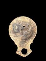 Oud-Romeins Terracotta Oljelamp met erotische scène. Spaans