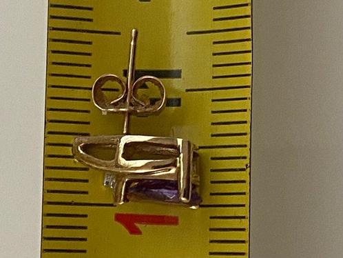 Zonder Minimumprijs - Oorbellen - 10 kt. Geel goud Amethist, Handtassen en Accessoires, Oorbellen