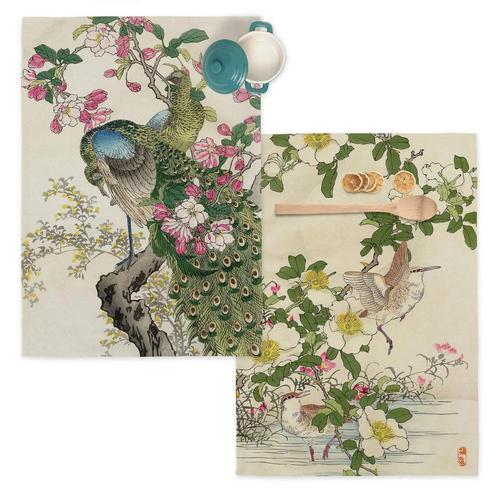 Set van 2 theedoeken Japonais | Happy Friday, Huis en Inrichting, Keuken | Keukenbenodigdheden, Nieuw, Verzenden