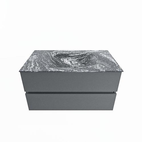 MONDIAZ VICA-DLUX 90cm badmeubel onderkast Plata 2 lades., Doe-het-zelf en Bouw, Sanitair, Overige typen, Nieuw, Ophalen of Verzenden