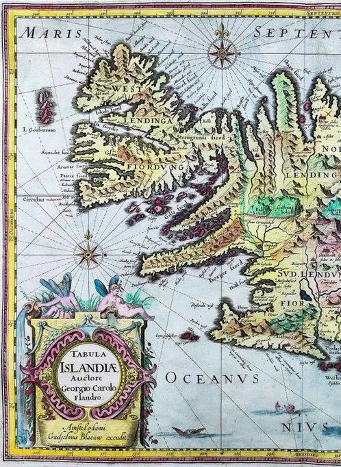 Islande - Europe du Nord; Blaeu - Tabula Islandiae -, Boeken, Atlassen en Landkaarten