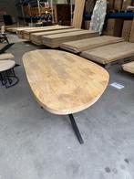 Mangohouten eettafel, organisch + spinpoot (A-keuze), Nieuw, Overige houtsoorten
