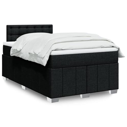 vidaXL Boxspring met matras stof zwart 120x200 cm, Huis en Inrichting, Slaapkamer | Bedden, Nieuw, Verzenden