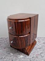 Art Deco stijl nachtkast of bijzettafel in Makassar hout -, Antiek en Kunst