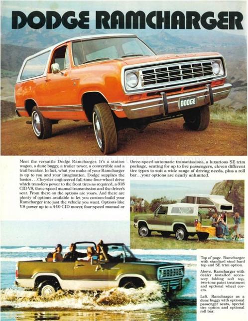1974 DODGE RAMCHARGER BROCHURE ENGELS, Livres, Autos | Brochures & Magazines