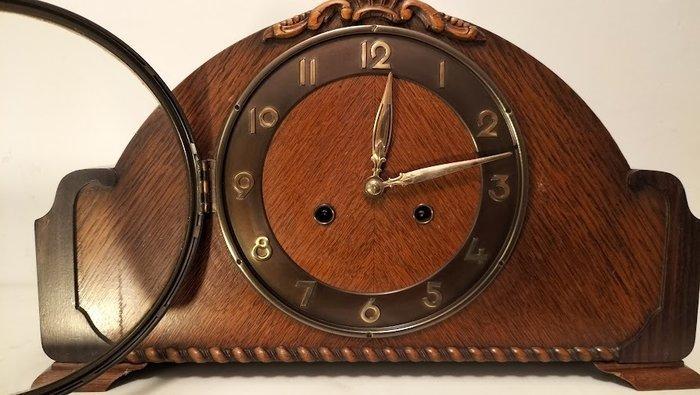 Pendule - Art Deco kastklok -Mauthe- eiken- coromandelhout, Antiek en Kunst, Antiek | Klokken