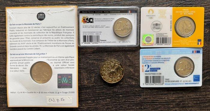 France. 1/4 Euro / 1 1/2 Euro / 2 Euro 2011/2022 (5 stuks), Timbres & Monnaies, Monnaies | Europe | Monnaies euro