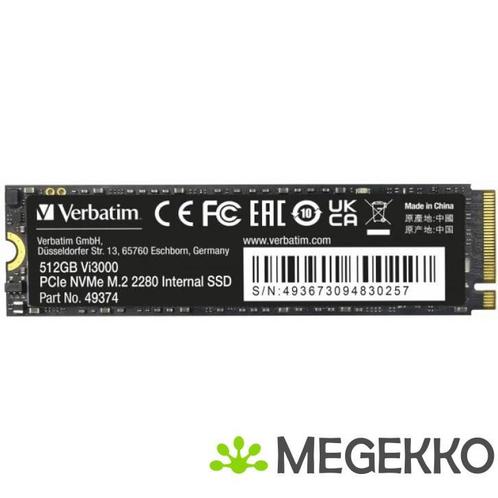 Verbatim Vi3000 PCIe NVMe M.2 SSD 512GB, Computers en Software, Harde schijven, Nieuw, Verzenden