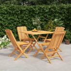 vidaXL 5-delige Tuinset massief teakhout, Tuin en Terras, Tuinsets en Loungesets, Verzenden, Nieuw, Tuinset