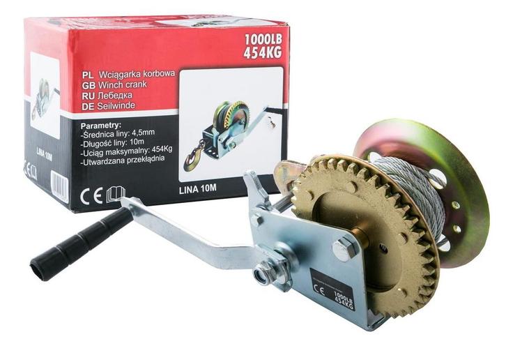 Handlier - 454 kg - 20 m kabellengte - gegoten haak, Doe-het-zelf en Bouw, Lieren en Takels, Nieuw, Ophalen of Verzenden