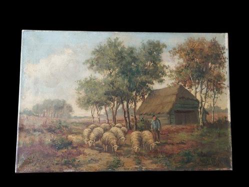 Adriaan Marinus (A.M.) Geijp - Schapen op de Hei, Antiek en Kunst, Kunst | Schilderijen | Klassiek