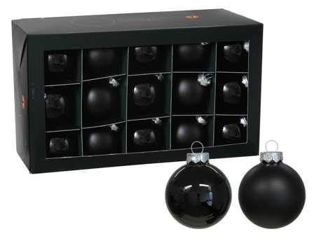 Glasballen zwarte kerstballen van glas black combi cap - 57, Hobby en Vrije tijd, Knutselen, Nieuw