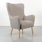 Frontseat fauteuil, grijs, 4-poot onderstel, Maison & Meubles, Chaises, Ophalen of Verzenden