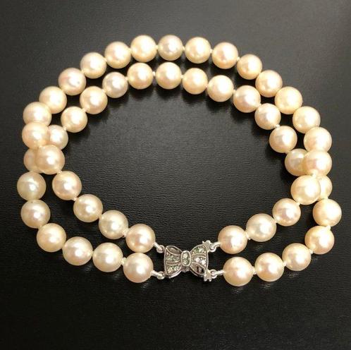 Zonder Minimumprijs - Armband Zilver Parel - Maat M 18,5 cm, Handtassen en Accessoires, Antieke sieraden