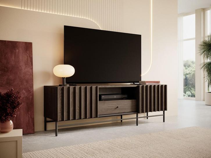 Meubella TV-Meubel Paz eiken 160 cm, Huis en Inrichting, Kasten |Televisiemeubels, 25 tot 50 cm, Nieuw, 150 tot 200 cm, Overige materialen