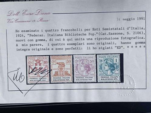 Italië 1924/1924 - Italiaanse Federatie van Openbare, Postzegels en Munten, Postzegels | Europa | Italië