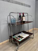 Vintage Gerlinol serveerwagen – inklapbaar met houtlook