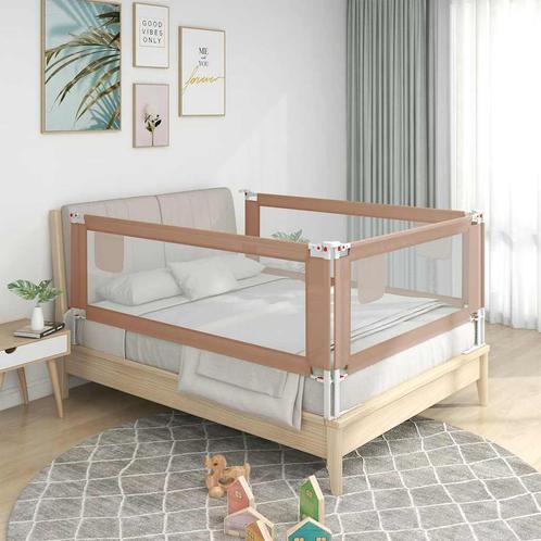 vidaXL Bedhekje peuter 160x25 cm stof taupe, Kinderen en Baby's, Traphekjes, Nieuw, Verzenden